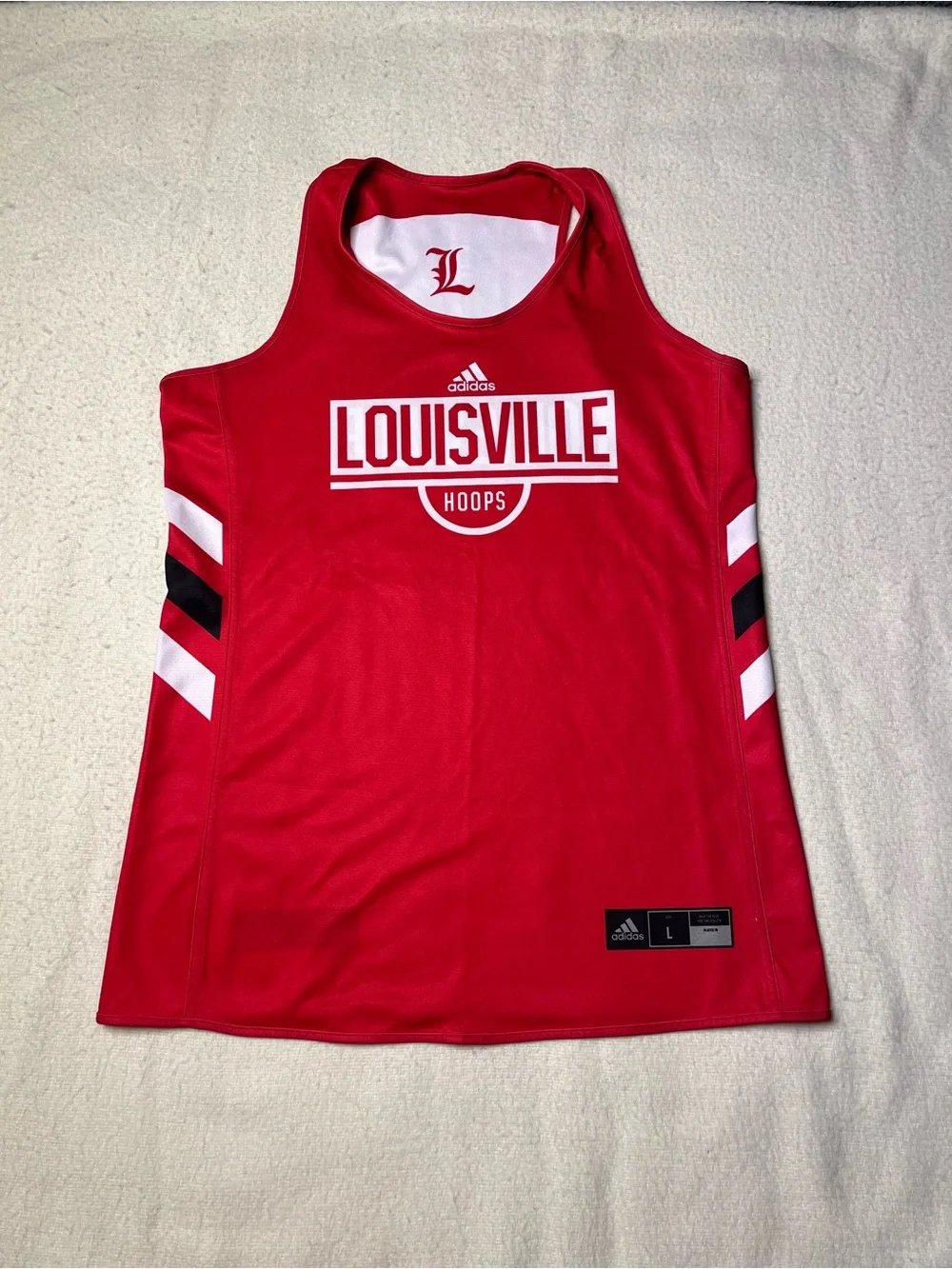 Adidas NCAA Louisville Cardinals Reversible Basketball Practice Jersey Mens L